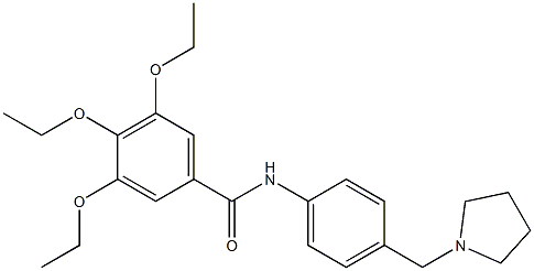 3,4,5-triethoxy-N-[4-(pyrrolidin-1-ylmethyl)phenyl]benzamide Struktur