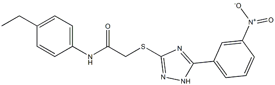 N-(4-ethylphenyl)-2-[[5-(3-nitrophenyl)-1H-1,2,4-triazol-3-yl]sulfanyl]acetamide Struktur