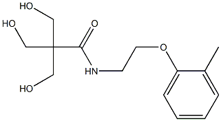 3-hydroxy-2,2-bis(hydroxymethyl)-N-[2-(2-methylphenoxy)ethyl]propanamide Struktur