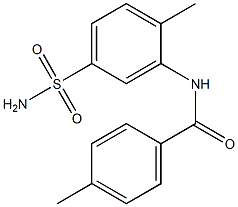 4-methyl-N-(2-methyl-5-sulfamoylphenyl)benzamide Struktur