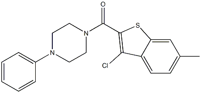 (3-chloro-6-methyl-1-benzothiophen-2-yl)-(4-phenylpiperazin-1-yl)methanone Struktur