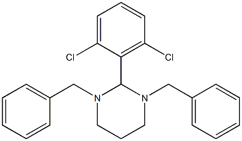 1,3-dibenzyl-2-(2,6-dichlorophenyl)-1,3-diazinane Struktur