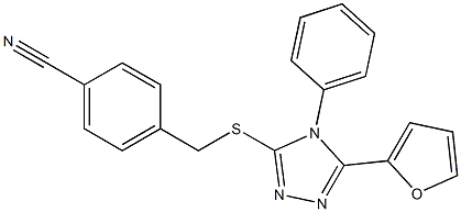 4-[[5-(furan-2-yl)-4-phenyl-1,2,4-triazol-3-yl]sulfanylmethyl]benzonitrile Struktur