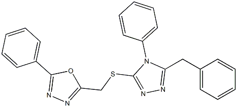 2-[(5-benzyl-4-phenyl-1,2,4-triazol-3-yl)sulfanylmethyl]-5-phenyl-1,3,4-oxadiazole Struktur