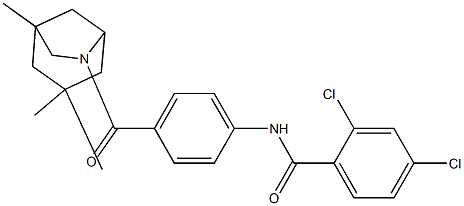 2,4-dichloro-N-[4-(3,3,5-trimethyl-7-azabicyclo[3.2.1]octane-7-carbonyl)phenyl]benzamide Struktur