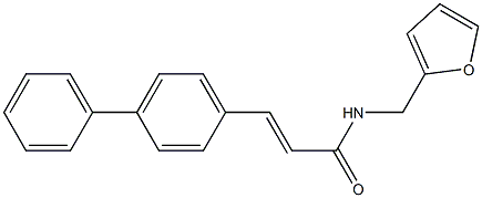 (E)-N-(furan-2-ylmethyl)-3-(4-phenylphenyl)prop-2-enamide Struktur