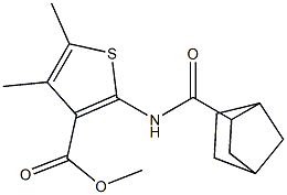 methyl 2-(bicyclo[2.2.1]heptane-3-carbonylamino)-4,5-dimethylthiophene-3-carboxylate Struktur