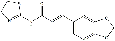 (E)-3-(1,3-benzodioxol-5-yl)-N-(4,5-dihydro-1,3-thiazol-2-yl)prop-2-enamide Struktur