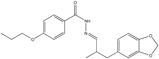 N-[(E)-[3-(1,3-benzodioxol-5-yl)-2-methylpropylidene]amino]-4-propoxybenzamide Struktur