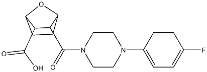 2-[4-(4-fluorophenyl)piperazine-1-carbonyl]-7-oxabicyclo[2.2.1]heptane-3-carboxylic acid Struktur