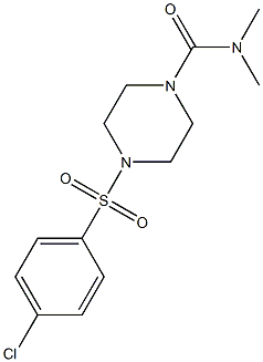 4-(4-chlorophenyl)sulfonyl-N,N-dimethylpiperazine-1-carboxamide Struktur