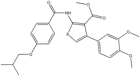 methyl 4-(3,4-dimethoxyphenyl)-2-[[4-(2-methylpropoxy)benzoyl]amino]thiophene-3-carboxylate Struktur