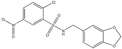 N-(1,3-benzodioxol-5-ylmethyl)-2-chloro-5-nitrobenzenesulfonamide Struktur