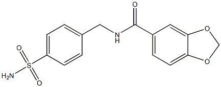 N-[(4-sulfamoylphenyl)methyl]-1,3-benzodioxole-5-carboxamide Struktur