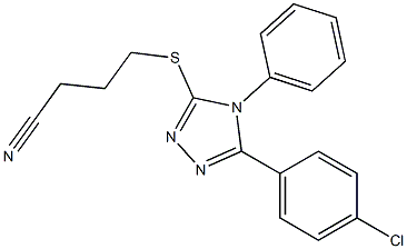 4-[[5-(4-chlorophenyl)-4-phenyl-1,2,4-triazol-3-yl]sulfanyl]butanenitrile Struktur