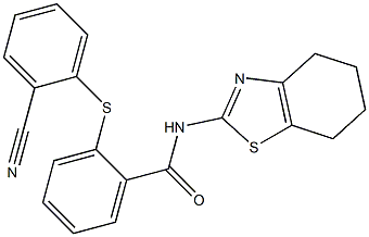 2-(2-cyanophenyl)sulfanyl-N-(4,5,6,7-tetrahydro-1,3-benzothiazol-2-yl)benzamide Struktur