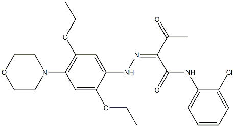 (2Z)-N-(2-chlorophenyl)-2-[(2,5-diethoxy-4-morpholin-4-ylphenyl)hydrazinylidene]-3-oxobutanamide Struktur