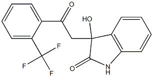 3-hydroxy-3-[2-oxo-2-[2-(trifluoromethyl)phenyl]ethyl]-1H-indol-2-one Struktur