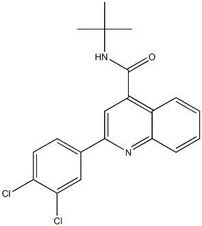 N-tert-butyl-2-(3,4-dichlorophenyl)quinoline-4-carboxamide Struktur