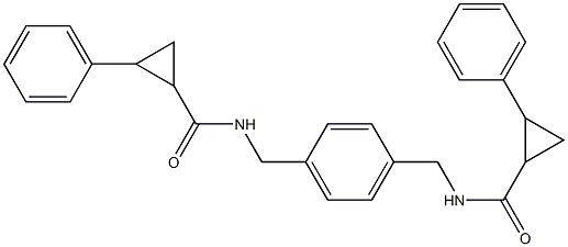 2-phenyl-N-[[4-[[(2-phenylcyclopropanecarbonyl)amino]methyl]phenyl]methyl]cyclopropane-1-carboxamide Struktur