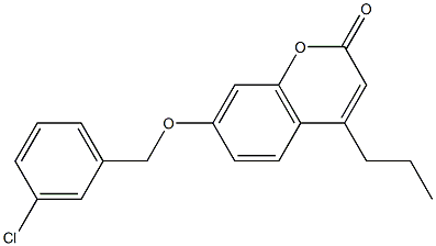 7-[(3-chlorophenyl)methoxy]-4-propylchromen-2-one Struktur