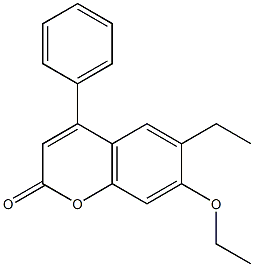 7-ethoxy-6-ethyl-4-phenylchromen-2-one Struktur