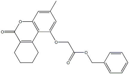 benzyl 2-[(3-methyl-6-oxo-7,8,9,10-tetrahydrobenzo[c]chromen-1-yl)oxy]acetate Struktur