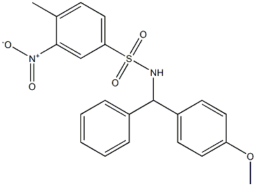 N-[(4-methoxyphenyl)-phenylmethyl]-4-methyl-3-nitrobenzenesulfonamide Struktur