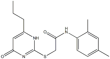 N-(2,4-dimethylphenyl)-2-[(4-oxo-6-propyl-1H-pyrimidin-2-yl)sulfanyl]acetamide Struktur