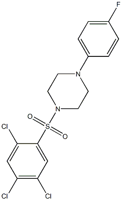 1-(4-fluorophenyl)-4-(2,4,5-trichlorophenyl)sulfonylpiperazine Struktur