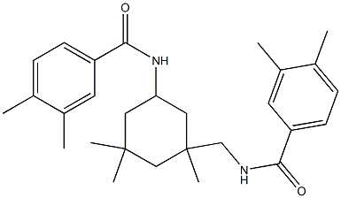 N-[[5-[(3,4-dimethylbenzoyl)amino]-1,3,3-trimethylcyclohexyl]methyl]-3,4-dimethylbenzamide Struktur