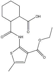 2-[(3-ethoxycarbonyl-5-methylthiophen-2-yl)carbamoyl]cyclohexane-1-carboxylic acid Struktur