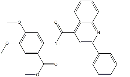 methyl 4,5-dimethoxy-2-[[2-(3-methylphenyl)quinoline-4-carbonyl]amino]benzoate Struktur