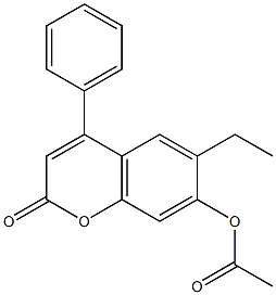 (6-ethyl-2-oxo-4-phenylchromen-7-yl) acetate Struktur