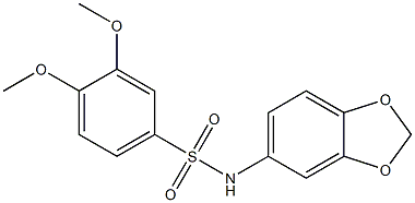 N-(1,3-benzodioxol-5-yl)-3,4-dimethoxybenzenesulfonamide Struktur