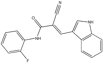 (E)-2-cyano-N-(2-fluorophenyl)-3-(1H-indol-3-yl)prop-2-enamide Struktur