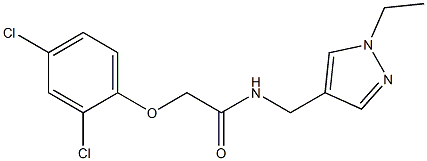 2-(2,4-dichlorophenoxy)-N-[(1-ethylpyrazol-4-yl)methyl]acetamide Struktur