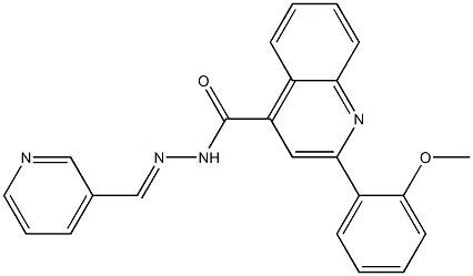 2-(2-methoxyphenyl)-N-[(E)-pyridin-3-ylmethylideneamino]quinoline-4-carboxamide Struktur