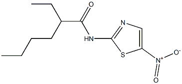 2-ethyl-N-(5-nitro-1,3-thiazol-2-yl)hexanamide Struktur