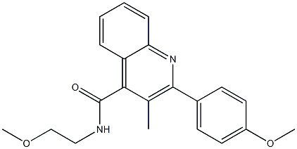 N-(2-methoxyethyl)-2-(4-methoxyphenyl)-3-methylquinoline-4-carboxamide Struktur