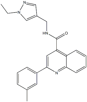 N-[(1-ethylpyrazol-4-yl)methyl]-2-(3-methylphenyl)quinoline-4-carboxamide Struktur