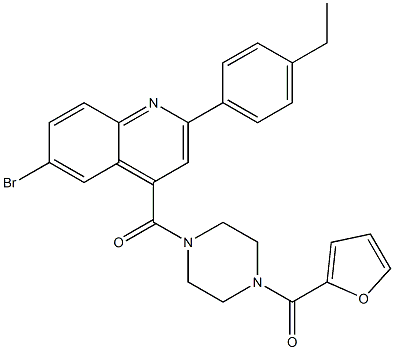 [4-[6-bromo-2-(4-ethylphenyl)quinoline-4-carbonyl]piperazin-1-yl]-(furan-2-yl)methanone Struktur