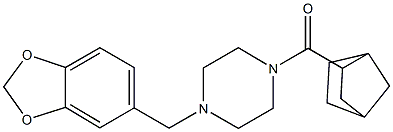 [4-(1,3-benzodioxol-5-ylmethyl)piperazin-1-yl]-(3-bicyclo[2.2.1]heptanyl)methanone Struktur