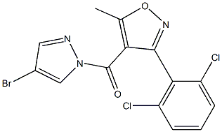 (4-bromopyrazol-1-yl)-[3-(2,6-dichlorophenyl)-5-methyl-1,2-oxazol-4-yl]methanone Struktur