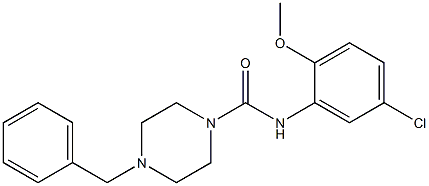 4-benzyl-N-(5-chloro-2-methoxyphenyl)piperazine-1-carboxamide Struktur