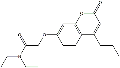 N,N-diethyl-2-(2-oxo-4-propylchromen-7-yl)oxyacetamide Struktur