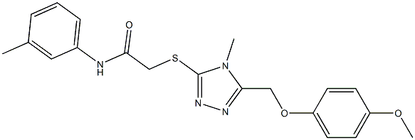 2-[[5-[(4-methoxyphenoxy)methyl]-4-methyl-1,2,4-triazol-3-yl]sulfanyl]-N-(3-methylphenyl)acetamide Struktur