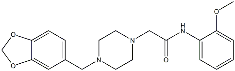 2-[4-(1,3-benzodioxol-5-ylmethyl)piperazin-1-yl]-N-(2-methoxyphenyl)acetamide Struktur