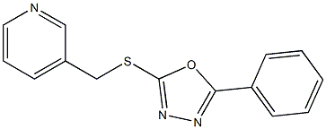 2-phenyl-5-(pyridin-3-ylmethylsulfanyl)-1,3,4-oxadiazole Struktur