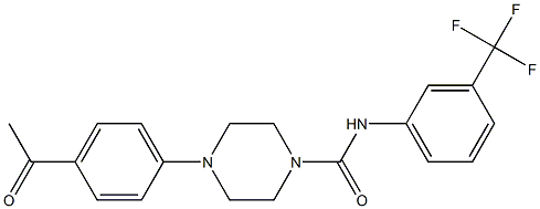 4-(4-acetylphenyl)-N-[3-(trifluoromethyl)phenyl]piperazine-1-carboxamide Struktur